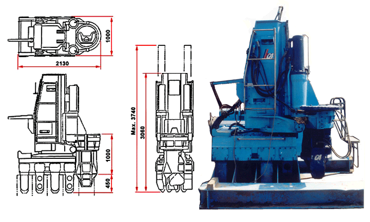 Construction of larsen piles using hydraulic press